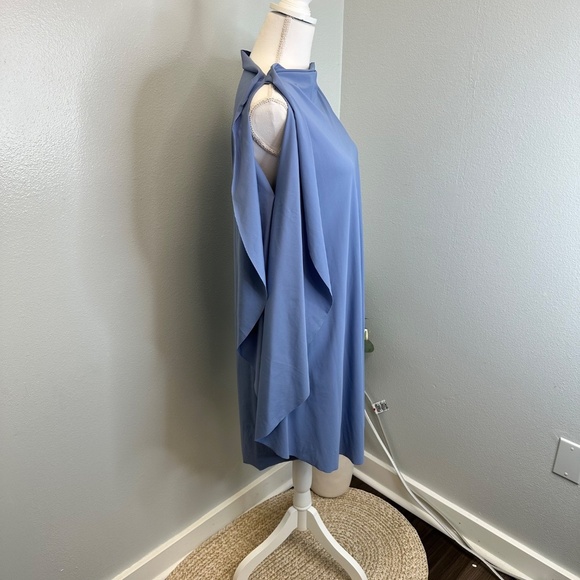 M2057 by Maria Pinto Lilac Tunic Mock Neck Cape Sleeve Dress size Small - Picture 2 of 8